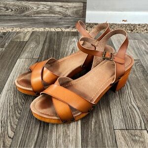 MIA Brown Leather Women's Sandals